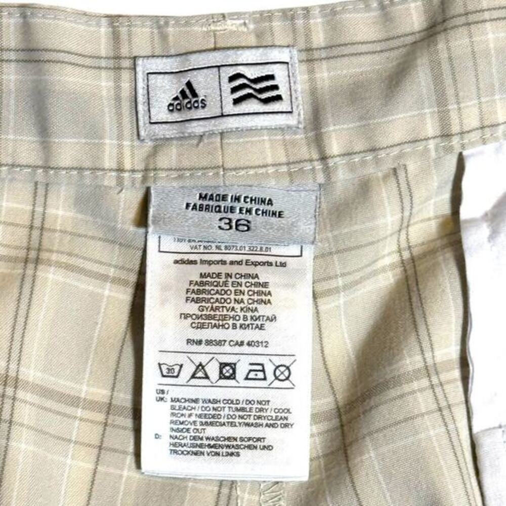 Adidas Golf Shorts Men's Size 36 Plaid Performance Lightweight Casual Summer - Picture 2 of 6
